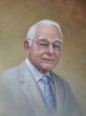 Portret van Erik Nielsen, geschilderd door portretschilder Els Vink